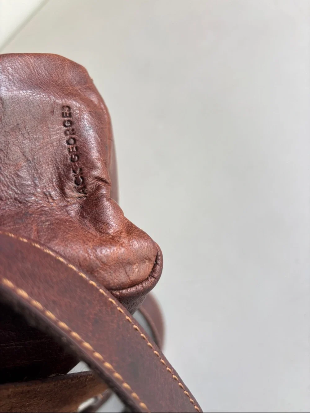 Jack Georges Classic Brown Leather Crossbody Messenger Bag